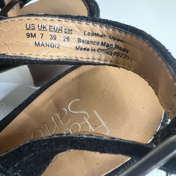 FRANCO SARTO Black Leather Perforated Slingback Block Heel size 9 NWT - Picture 4 of 6